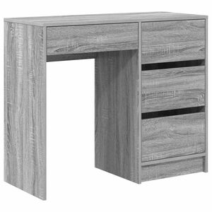 vidaXL Бюро Сив Сонома Инженерна дървесина 90 x 37.5 x 75 см