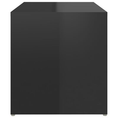 vidaXL Странична маса, черен гланц, 59x36x38 см, ПДЧ