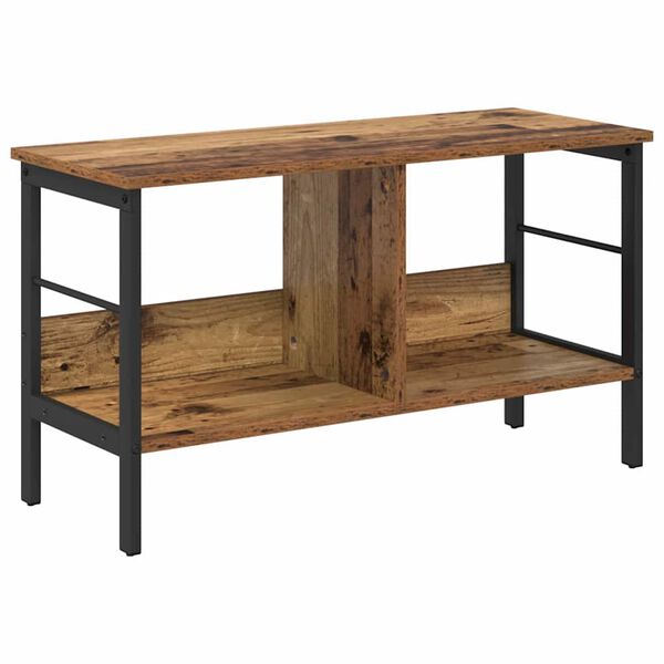 vidaXL Рафт за книги Старо дърво 82 x 32 x 47 см Инженерно дърво