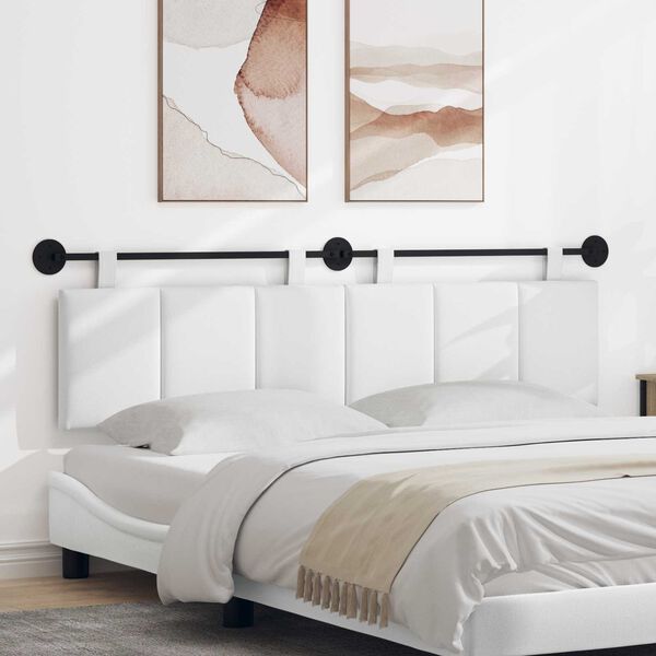 vidaXL Висяща табла Монтиране на стена Бял 170 x 55 x 5 см текстил