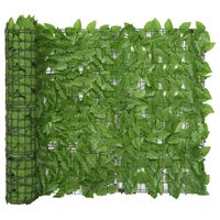 vidaXL Балконски параван със зелени листа, 400x100 см