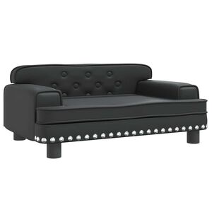 vidaXL Кучешко легло, черно, 70x45x30 см, изкуствена кожа