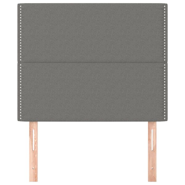 vidaXL Табла за легло, тъмносива, 90x5x118/128 см, плат