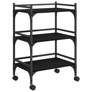 vidaXL Кухненска количка Черния дъб 50 x 35 x 75.5 см