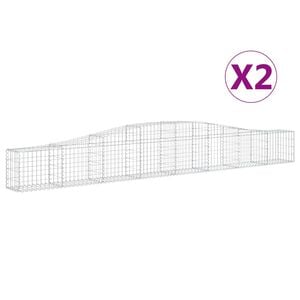 vidaXL Габионни кошници арка 2 бр 400x30x40/60 см поцинковано желязо
