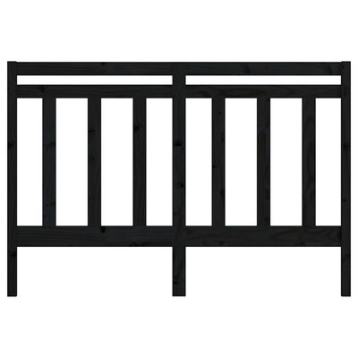vidaXL Горна табла за легло, черна, 126x4x100 см, бор масив