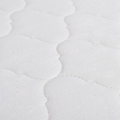 vidaXL Легло с мемори матрак, бяло, изкуствена кожа, 180x200 см