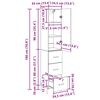vidaXL Висок шкаф Черния дъб 34,5 x 34 x 180 см Инженерно дърво