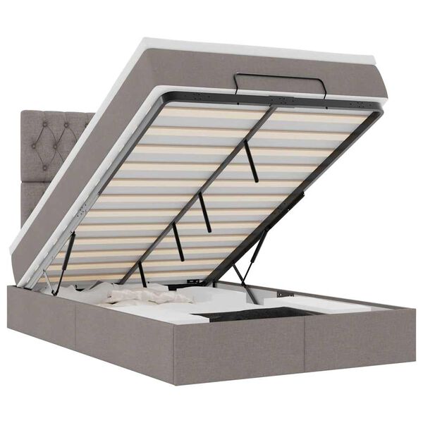 vidaXL Османска легло с матрак, таупе, 120x190 см, плат