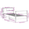 vidaXL Легло с етажерка за книги, без матрак, 100x200 см, бор масив