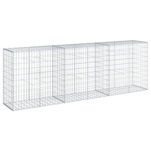 vidaXL Габионна кошница с покритие, 300x50x100 см, поцинковано желязо