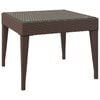 vidaXL Странична масичка кафяв 50x50x38 см полиратан и закалено стъкло