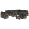 vidaXL Градински Софа Комплект 13 pcs Сиво полиратан