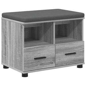 vidaXL Пейка за коридор с възглавница Сив Сонома 60 x 38 x 46 см