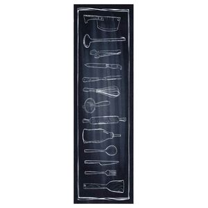 vidaXL Килим за кухня Черно 150 x 45 см Кадифе