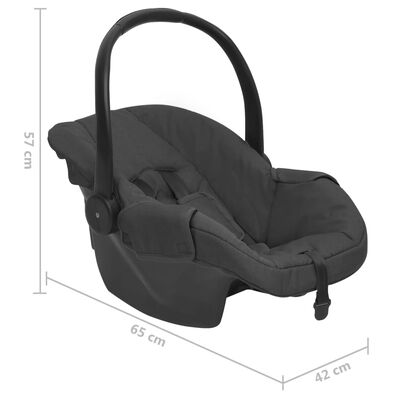 vidaXL Бебешко столче за кола, антрацит, 42x65x57 см