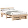 vidaXL Рамка за легло Кафяво 135 x 190 cm Солидно борово дърво