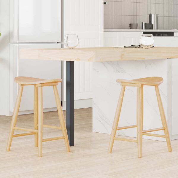 vidaXL Обедени столове 2 pcs Естествен 46 x 37 x 63 см