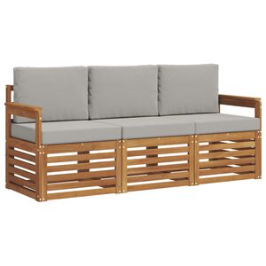 vidaXL Комплекти дивани с възглавница 3 pcs Естествено и светло сиво