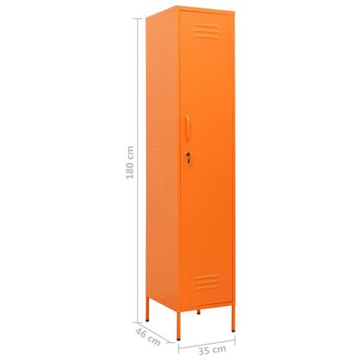 vidaXL Шкаф със заключване, оранжев, 35x46x180 см, стомана