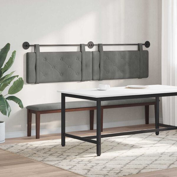 vidaXL Висяща табла Тъмен сив 210 x 55 x 5 см Кадифе