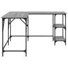 vidaXL Бюро, сив сонома, 139x139x75 см, инженерно дърво
