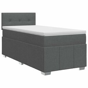 vidaXL Континентално легло с матрак Тъмносиво 90 x 190 cm Текстил