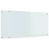 vidaXL Кухненски гръб 2 pcs Бяло 110 x 60 cm закалено стъкло