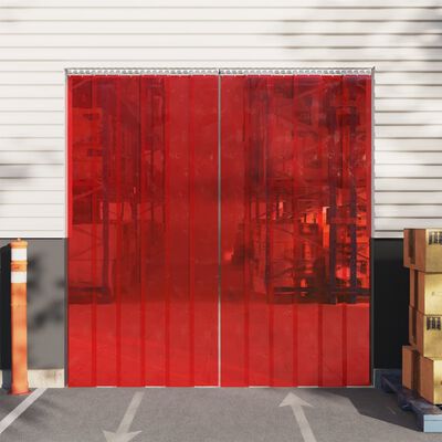 vidaXL Завеса за врата червена 200x1,6 мм 10 м PVC