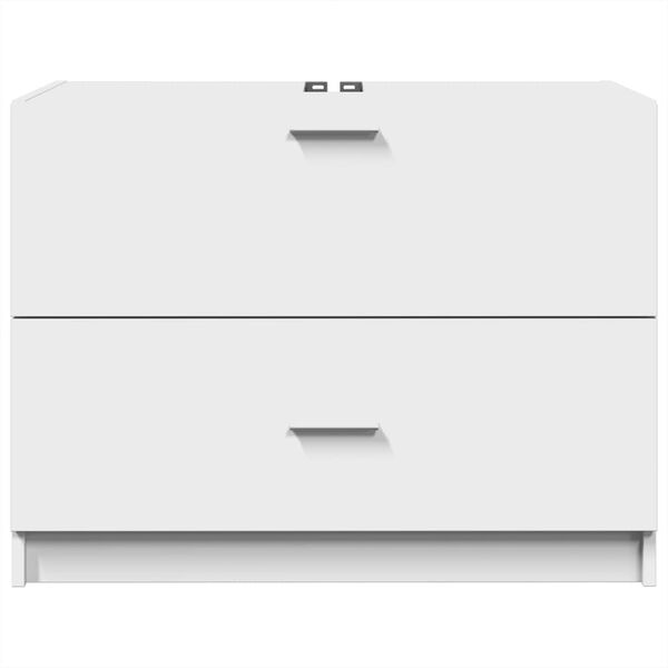 vidaXL Долен шкаф за мивка, бял, 78x37x59 см, инженерно дърво