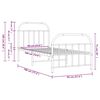 vidaXL Метална рамка за легло с горна и долна табла, черна, 90x190 см
