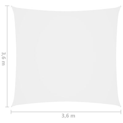 vidaXL Сенник-платно, Оксфорд плат, квадратно, 3,6x3,6 м, бял