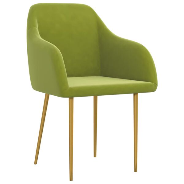 vidaXL Трапезни столове, 4 бр, светлозелени, кадифе