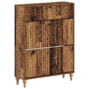vidaXL Шкаф за обувки ALKMAAR 78 x 24 x 103 см Инженерна дървесина