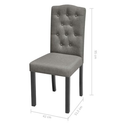 vidaXL Трапезни столове, 4 бр, сиви, текстил