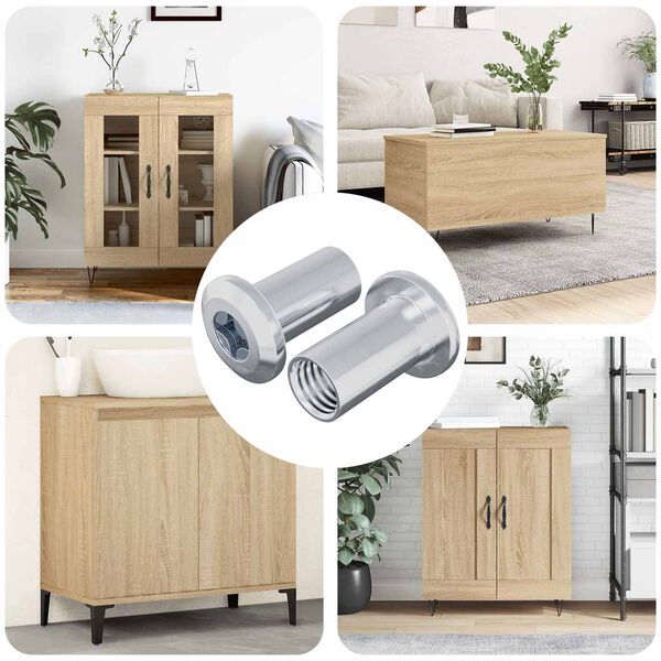 vidaXL Гайка с заключване 2 pcs Никел М6 x 25 мм Стомана