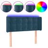 vidaXL LED горна табла за легло, тъмносиня, 83x16x78/88 см, кадифе
