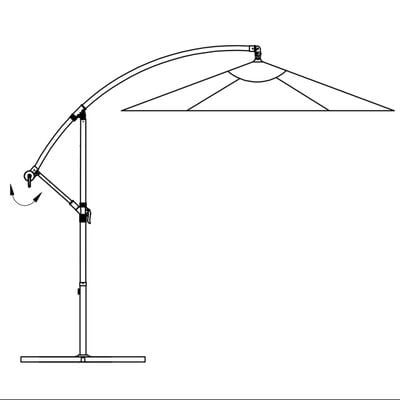 vidaXL Свободновисящ чадър за слънце, 3 м, син