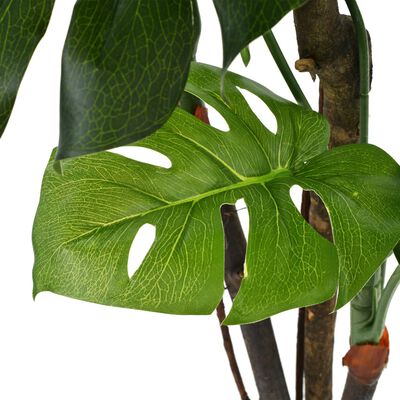 vidaXL Изкуствено растение монстера в саксия, 130 см, зелено