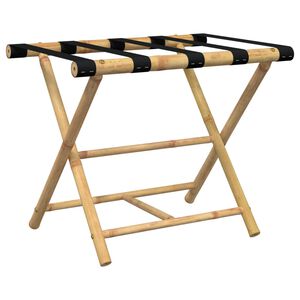 vidaXL Сгъваема поставка за багаж 62x42x50,5 см бамбук