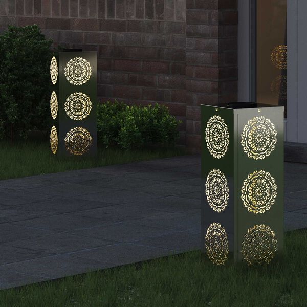 vidaXL Соларна LED светлина за пътека 2 pcs Галванизирана