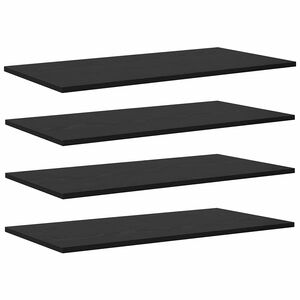 vidaXL Етажерка Борд 4 pcs Черен 80 x 40 x 1,5 cm Инженерно дърво