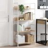 vidaXL Библиотека с 4 рафта, дъб, 60x27,6x124,5 см, инженерно дърво