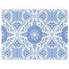 vidaXL Външен килим Флорален ARAKIL Бебешко синьо и бяло 400 &times; 300 cm