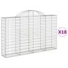 vidaXL Габионни кошници арка 18 бр 200x30x120/140см поцинковано желязо