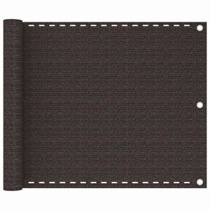 vidaXL Балконски параван, кафяв, 75x300 см, HDPE