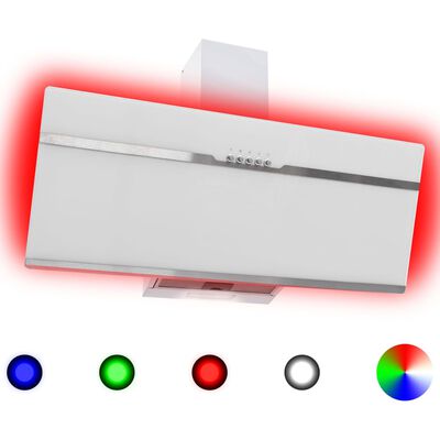 vidaXL RGB абсорбатор, LED, 90 см, инокс и закалено стъкло
