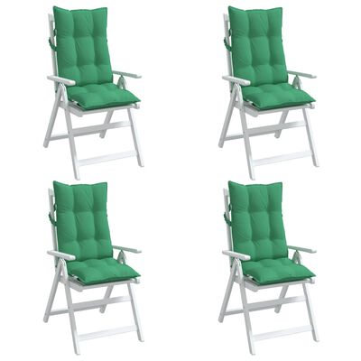vidaXL Възглавници за стол с висока облегалка 4 бр зелени Оксфорд плат