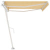 vidaXL Свободностояща автоматична тента, 400x350 см, жълто/бяло