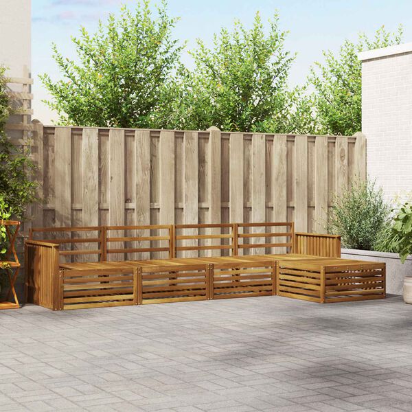 vidaXL Комплект дивани за открито 5 pcs Естествен